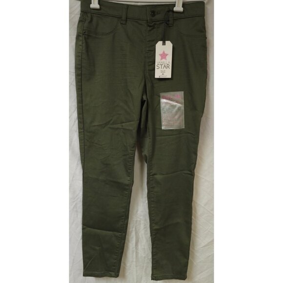 Vanilla Star Womens Teen Medium Army Green Pullon Mid Rise Jegging Pants 28.5x28 - Picture 1 of 11